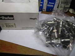 3/8″ x 3/8″ x 1/4″ Tube x Tube x M NPT Nickel Plated Brass PTC Branch Tee QTY 10
