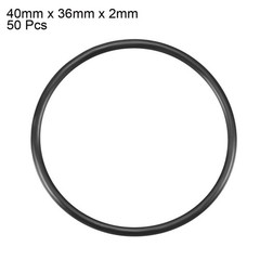 50Pcs Black 40 x 2mm Industrial Flexible Rubber O Ring Oil Sealing Grommets