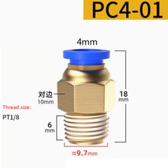 Male Stud Push In Fit Pneumatic Fittings for Air Water Hose Tube 4 6 8 10-16mm