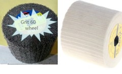 Burnishing Wheel wire drawing Grit 60 and Felt Cloth Buffing wheel for Burnisher