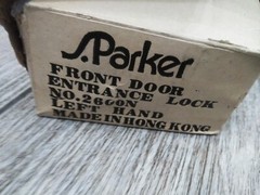 N.O.S. VTG PARKER FRONT DOOR LOCK SET, NO. 2600N POLISHED BRASS LEFT/H