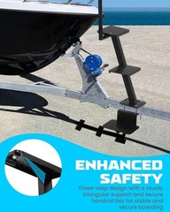 2 Step Boat Trailer Steps,Heavy Duty 400 LBS Capacity Boat Steps with Handle