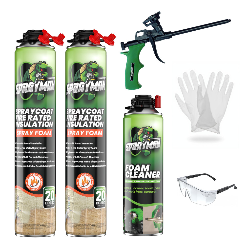 Sprayman Spraycoat Fire Rated Closed Cell Insulation Foam Kit 27.1oz 2 Pack
