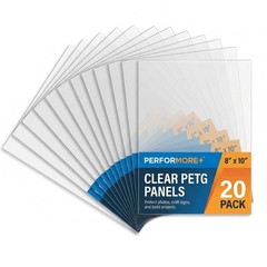 Performore 20 Pack of 8×10 Inch Plexiglass Sheet with Protective Film, 0.04″ …