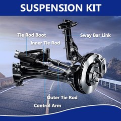 8Pcs Front Lower Control Arm Ball Joint Sway Bar Tie Rod 2016-2021 Honda HR-V
