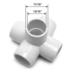 QWORK 5 Way 1/2″ Tee PVC Fitting Elbow,10 Pack Connector, White