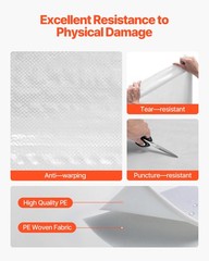 VEVOR 4.5 x 150 ft House Wrap 0.13 mm Thick Drop Cloth Vapor Barrier Covering