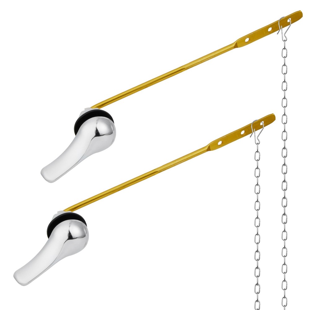 2 Pack Silver Front Mount Toilet Handle Replacement Kit Universal Flush Lever