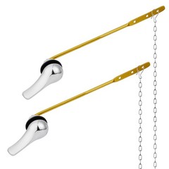 2 Pack Silver Front Mount Toilet Handle Replacement Kit Universal Flush Lever