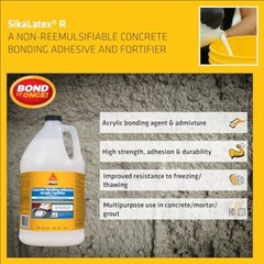 SIKA – SikaLatex R – Concrete Adhesive Glue, White – Admix for Assorted Sizes