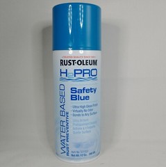 Rustoleum H2Pro Water Based Safety-Blue Spray paint Ultra-High Gloss Low-Odor