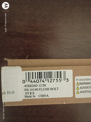 IVES 458 B26D 12 IN: 10190 Manual Extension Flush Bolt 296G