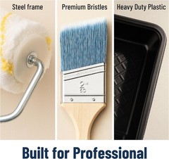 Bates – Paint Tray Set, Rollers, 9 Inch, Black/Yellow Handle