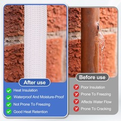 HVAC Copper Pipe Insulation Foam Tube 1/4″ 1/2″ ID Pipes, 15ft, White/Pink