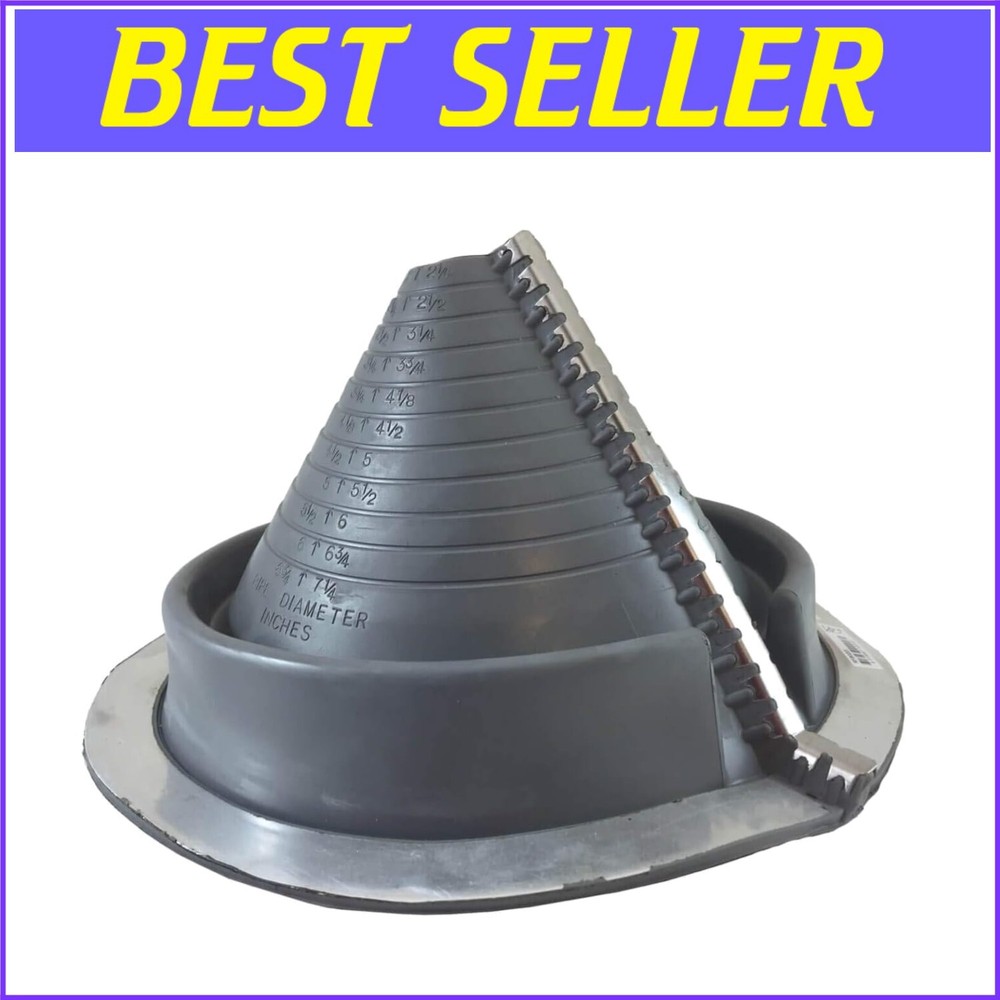 Gray EPDM Flexible Pipe Flashing Boot for 2″ to 7-1/4″ Pipe Sizes – Durable Seal