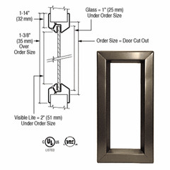 CRL VLFEZ8X32 8″ x 32″ Door Vision Lite