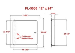 Universal 12×24 Steel Access Panel Door w/Keyed Latch – Wall/Ceiling, White Fini
