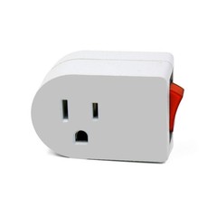 Wideskall® White Grounded On / Off Power Switch with Red Light 3 Prong AC W