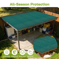 25-Pc Roof Sheet Set Weatherproof Panels DIY Flexible Roofing, Green, used