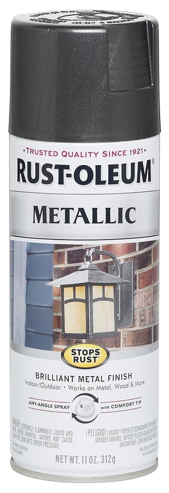Rust-Oleum 244228 Stops Rust Metallic Spray 11 Fl Oz (Pack of 1), Charcoal