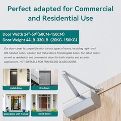 POWAWINI Grade 1 Heavy Duty Automatic Door Closer Residential Commercial | Ad…