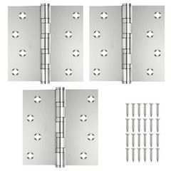 304 Stainless Steel Door Hinges 4 X 4 Inch with Square Corner Ball Bearing Do…