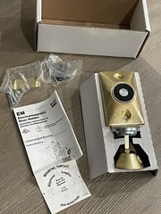Dorma EM-F24120SB Brass Finish Electromagnetic Door Holder, Flush Mount