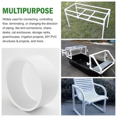 4 Inch SCH40 PVC Pipe Cap Fitting for 4.5″ OD Standard SCH40 PVC Pipes