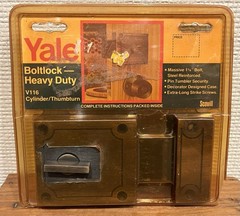 Yale Skovill Boltlock – Heavy Duty (V116 Antique Brass) Cylnder Thumbturn – NOS