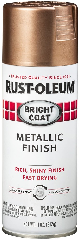 Rust-Oleum Stops Rust Bright Coat Metallic 11 Ounce (Pack of 1), Rose Gold
