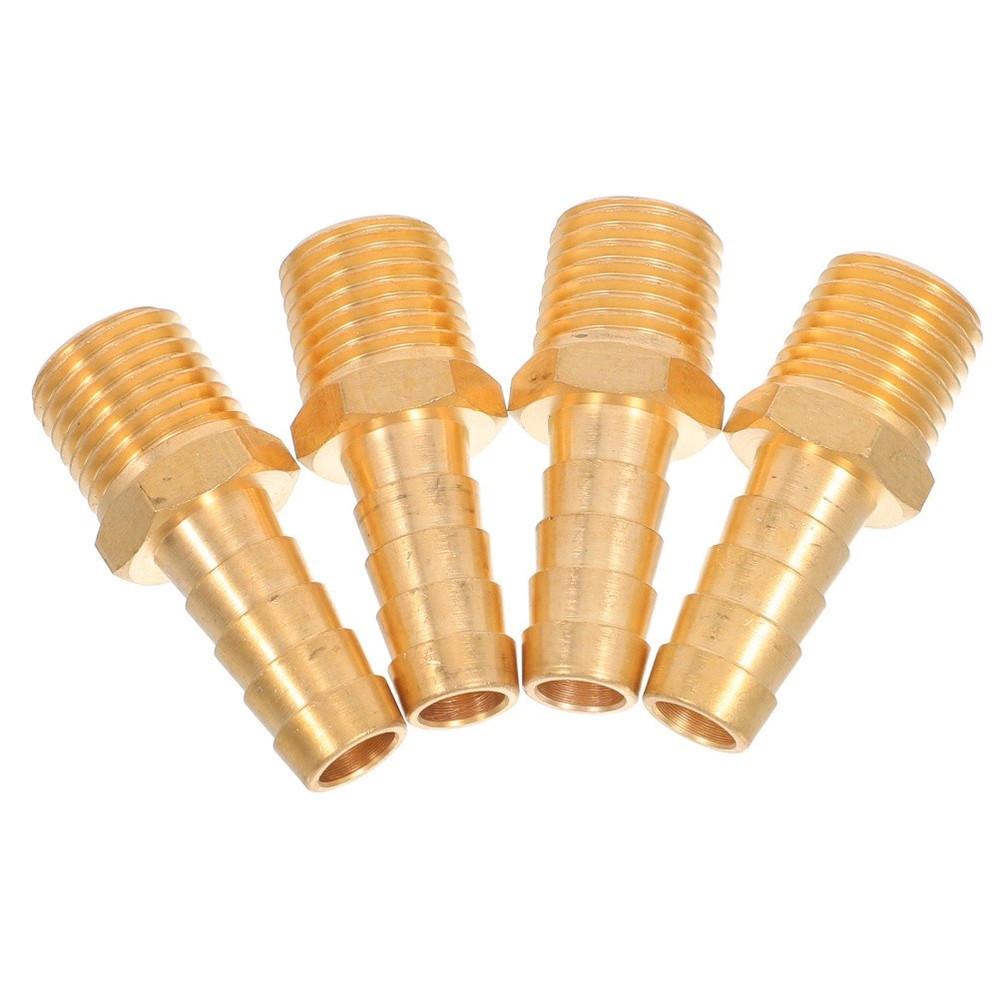 4pcs Barb End Adapter 1/4“ NPT To 3/8“ Barb Brass Hose Fitting Adapter