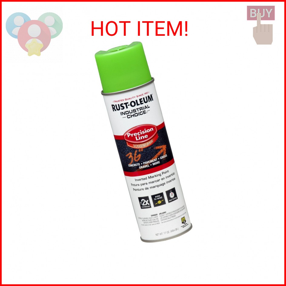 Rust-Oleum 203023 Precision-Line 17 oz Inverted Marking Spray Paint, Fluorescent