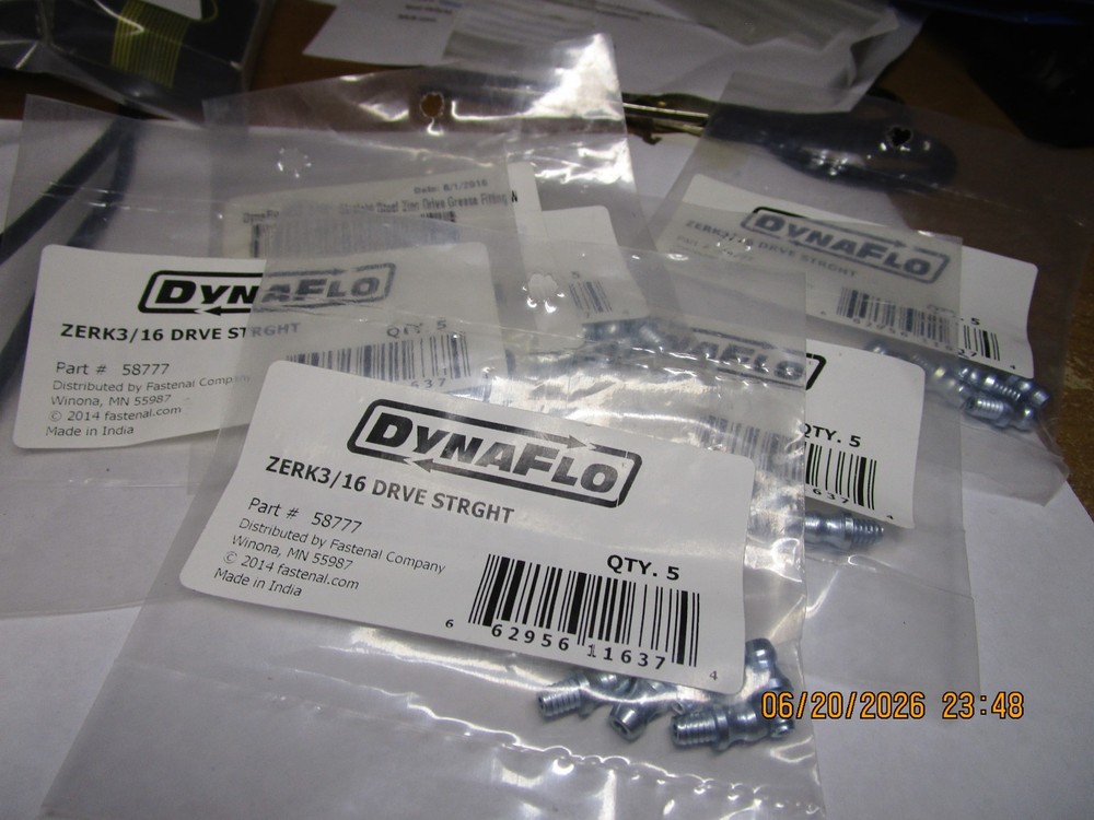 DynaFlo® 3/16″- St Steel Yellow Zinc Drive Grease Fitting w/oBall Check QTY 25
