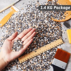 Timtin 1400 G/ 3.08 Lb Epoxy Flakes Blend Small, Yellow, Coffee, Black, White