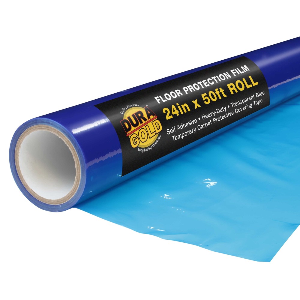 Floor Protection Film, 24″ x 50′ Roll – Self Adhesive Cover, Paint Spills, Dust
