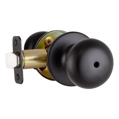 Design House Cambridge Brass Privacy Door Knob in Matte Black