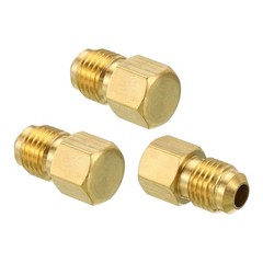 3Pcs Male 7/16″-20UNF Brass Flared Plug 1/4 SAE Flare Tube 45 Degree Fitting