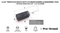Pro-Graad TwistFlex Heavy Duty Cylinder Hone | 3-1/2” (89mm) 120SC Flexible…