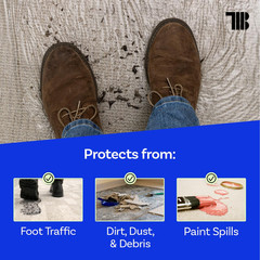 Carpet Protection Film, 24 Inch X 500 Foot Roll, Self Adhesive Plastic Carpet Pr