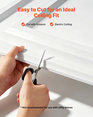 24×48″ PVC Ceiling Tiles 12 Pack White 3D Drop Grid Panels Paintable Decor