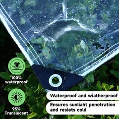 3’x6′ 20 Mil Heavy Duty Clear Vinyl PVC Tarp,UV Resistant Glass Tarps Transpa…