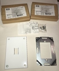 6 HUBBELL SWP1 STEEL LIGHT SWITCH WALL PLATE 1-GANG TAMPER RESISTANT WHITE.