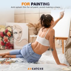 12 x 9 Ft Plastic Drop Cloths for Painting (10-Pack) | Plastic Painter’s Shee…