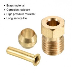 Sleeve Ferrule & Insert & Nut 2.5mm ID 4mm OD Tube Brass Compression Kit 1 Set