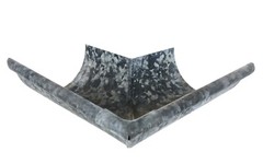 Vintage Champion Miter 28 Gauge Galvanized Half Round Inside Gutter Corner