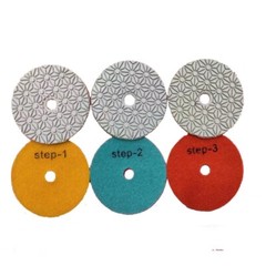 5″ WET DRY POLISHING PAD 3 STEP + stone granite marble buffer aluminum backing