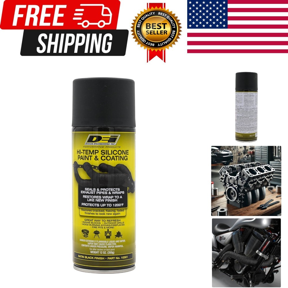0 High-Temperature Silicone Coating Spray – Black, 1 CAN