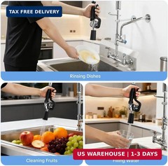 Pre Rinse Sprayer Commercial Sink Sprayer Head, Low Lead Spray Valve Dish Spraye