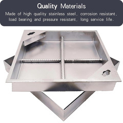 12X12 Stainless Steel Manhole Cover and Frame, Square Septic Tank Lid with Base,