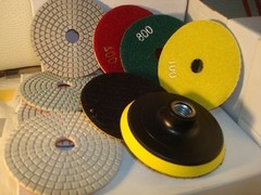 4″ Diamond Polishing Pad 50 Pieces Grit 50 + Backer Granite Masonry travertine